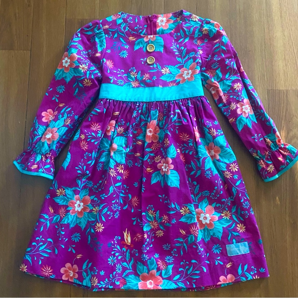 Eleanor Rose plum aqua harvest dress gorgeous Sz 5/6